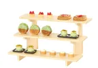 image of Cal-Mil 25230-93 Tiered Display Stand, 3-Tier Modular Wood, 29" x 18.5" x 15.25" H, Natural