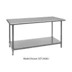 image of Quantum MSST-2436U 36" Open Base Work Table with Undershelf & Casters / Heavy Gauge - Mobile