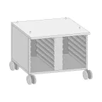 image of RATIONAL 60.30.335 Us Iii Mobile Oven Stand, 14 Supporting Rails, Side Panels