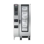 image of RATIONAL ICC 20-HALF NG 208/240V 1 PH Half Size 20 Pan Natural Gas Combi Oven w/ Dial Controls, Steam Generator