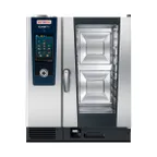 image of RATIONAL ICP 10-HALF E 208/240V 3 PH Half Size 10 Pan Electric Combi Oven w/ Touchscreen, Steam Generator