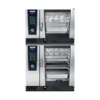 image of RATIONAL ICP 6-FULL ON 10-FULL E 480V 3 PH Double Stacked Full Size 16 Pan Electric Combi Oven w/ Touchscreen, Steam Generator