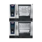 image of RATIONAL ICP 6-FULL ON 6-FULL E 208 3PH AD-QS Full Size Double Stack Electric Combi Oven, 208V