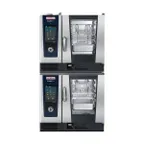 image of RATIONAL ICP 6-HALF ON 6-HALF E 208 3PH AD-QS Half Size 12 Pan Electric Combi Oven w/ Double Stacked, 208/240V