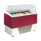 image of Stoelting CD-BR77-37-RP Gelato Dipping 53" W x 30" D x 48" H Red 10×5L Pans Curved Glass Hot‑Gas 115V