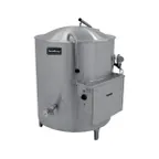 image of AccuTemp ALHEC-80 80 Gallon Floor Stationary 2/3 Steam Jacketed Electric Kettle w/ Leg Mounted Base