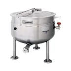 image of Cleveland KDL40SH 40 Gallon Floor Stationary Full Steam Jacketed Direct Steam Kettle w/ Tri-Leg Base