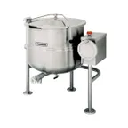 image of Cleveland KDL60T 60 Gallon Floor Tilting 2/3 Steam Jacketed Direct Steam Kettle w/ Tri-Leg Base