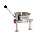 image of Cleveland KDT1T 0.5 Gallon Countertop Tilting 2/3 Steam Jacketed Direct Steam Kettle, Support Arm