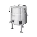 image of Cleveland KEL30 30 Gallon Floor Stationary 2/3 Steam Jacketed Electric Kettle w/ Open Tri-Leg Base