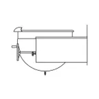 image of Legion TWSWC-40 40 Gallon Wall Mount Tilting Full Steam Jacketed Direct Steam Kettle, Wall-Console