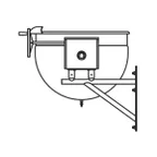 image of Legion TWSWT-100 100 Gallon Wall Mount Tilting Full Steam Jacketed Direct Steam Kettle, Wall-Bracket