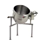 image of Legion TWT-100MV 100 Gallon Floor Tilting 2/3 Steam Jacketed Direct Steam Kettle w/ Mixer, Tri-Leg