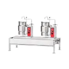 image of Vulcan VEKT50/66 12 Gallon Floor Tilting 2/3 Steam Jacketed Electric Kettle Assembly w/ 50" Stand