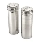 image of Concasse MCESPAI10 Dredger, 10‑11 oz Stainless Steel Shaker, Perforated Top, Silver Lid, No Handle