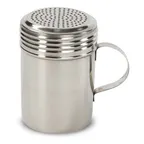 image of Concasse MCESPAI10A Dredger, 10‑11 oz, Stainless Steel with Silver Lid, Fine Perforated Top, Handle