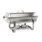 image of Concasse MCHE20122 Rectangular Stainless Steel Chafer, Lift Cover, Canned, Induction Ready - 1/Each