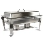 image of Concasse MCHRI20122 Rectangular Chafing Dish, Stainless Steel, Steel Handle, Cover, Induction Ready