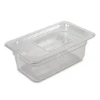 image of Concasse MCIP1310 Clear Polycarbonate Food Pan, 1/3 Size, 6‑7/8" W x 12‑3/4" D x 4" H, NSF