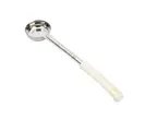 image of Concasse MCP03E Portion Control Spoon - 3 Oz Solid Stainless Steel, Beige Ivory Handle