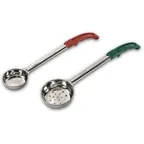 image of Concasse MCP04EP Portion Control Spoon – 4 Oz Perforated Stainless Steel Spoon With Green Handle