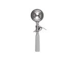 image of Concasse MCPP08L - 8" Control Spoon 4 Oz Stainless Steel, Gray Plastic Handle, Solid Disher