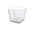 image of Concasse MCRC3500 Clear Polycarbonate Food Storage Container, 4 Liters, Square, With Cap