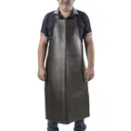 image of Concasse MCTXDEL2539 Bib Apron - 25" x 39" Vinyl, Black, Heavy-Duty Kitchen Prep Apron