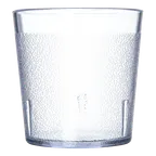 image of Dinex DX552907 Clear 9oz Textured Tumbler, Low Profile, BPA‑Free SAN, Dishwasher Safe - 36/Case