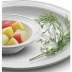 image of Dinex DX5CFNB02 Fruit Bowl, 5‑3/4 oz (5‑1/4" Dia.) Round White China Dishwasher Safe - Case