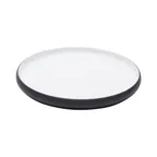 image of GET 21379-TOH/BK Reusable Melamine Plate, 10.5" Round, Two-Tone Honey/Raven, Cheforward Hatch Design