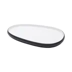 image of GET 21381-TOH/BK Two‑Tone Melamine Platter – 12.7"L x 8.7"W x 1"H, Oblong, Honey/Raven