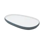 image of GET 21381-TOH/BL Melamine Oblong Platter, 12.7"L x 8.7"W x 1"H, Honey/Bluejay Two-Tone
