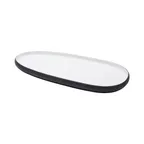 image of GET 21382-TOH/BK Cheforward Hatch Platter, 15.5" L x 7.5" W x 1" H, Oblong Honey-Raven, Melamine Tray