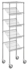 image of Hubert 10098 Kratos Wire Mobile Merchandising Rack, 24"W x 18"D x 74"H, 5 Shelves, Chrome Finish, NSF