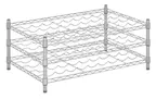 image of Hubert 182788 Kratos Wire Wine Rack, 36"W x 24"D x 14"H Countertop, 14" Posts, 3-Shelf, 48-Bottle Capacity, Chrome Finish, NSF-Certified