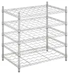 image of Hubert 185810 Kratos Wire Wine Rack, 36"W x 24"D x 34"H, 80-Bottle Capacity, Chrome Finish, NSF Certified Commercial Rack