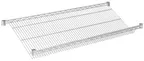 image of Hubert 92804 Kratos Wire Shelving Unit, 48"W x 24"D, 4" Slanted, Chrome Finish, NSF Certified
