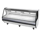 image of Imbera USA MCRU 100W Meat Display Case, Curved Glass, Metal Exterior, 0°C-8°C, -5°C-15°C