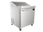 image of Imbera USA SPT29 28" 1-Door Sandwich and Salad Prep Table, Stainless Steel, 8 Pan Capacity
