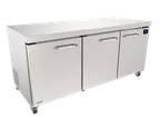 image of Imbera USA UCT72-HC-B3 72" 3-Door Undercounter Refrigerator, Stainless Steel, Front Breathing, 18 cu. ft.