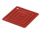 image of Lodge AS6S41 Red Square Pot Holder, 5.875" x 5.875", Silicone, Heat Resistant up to 250°F, BPA Free