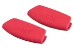 image of Lodge ASBG41 Silicone Handle Grip Set, Red, Oven Safe to 425°F, Dishwasher Safe - 2/Set
