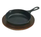 image of Lodge U3RP - 8" Round Walnut Stained Wood Underliner, Hand Wash Only, Made in USA