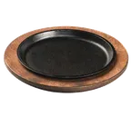 image of Lodge U5RP - 9-1/2" Round Wood Underliner, Walnut Stain Finish, Hand Wash Only, Made in USA