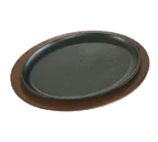 image of Lodge UJOP Oval Wood Underliner, Walnut Stain, 15-1/2" L x 12" W, Hand Wash Only, Made in USA