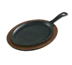image of Lodge UOPB - Oval Wood Underliner, 11¾" L x 9¼" W, Walnut Stain, Hand Wash Only, Made in USA