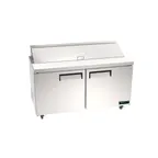image of MVP Group KIN36MSP-HC 36" 2-Door Mega Top Sandwich and Salad Prep Table, 15 Pans