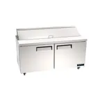 image of MVP Group KIN60SP-HC 60" 2-Door Sandwich and Salad Prep Table, 8 Pans