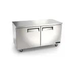 image of MVP Group KIN60UCF-HC 60" 2-Door Undercounter Freezer, Stainless Steel, 15.5 cu. ft., -8° to 0°F
